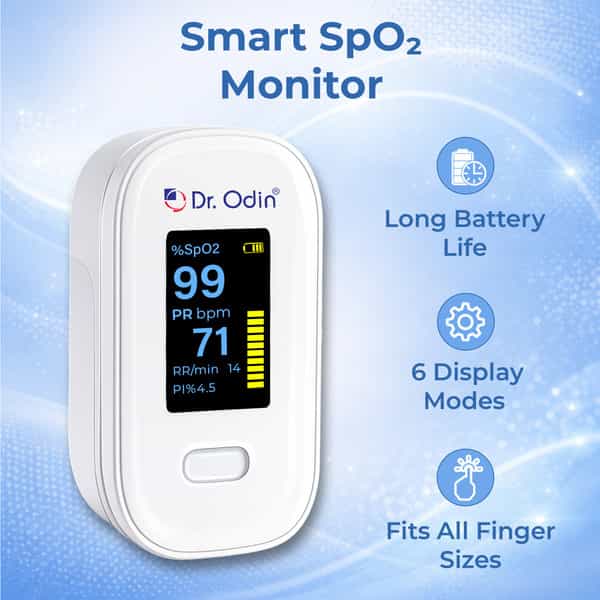 Dr. Odin Opo103bt Fingertip Pulse Oximeter| Spo? And Pulse Rate Monitor| Smart App (White)