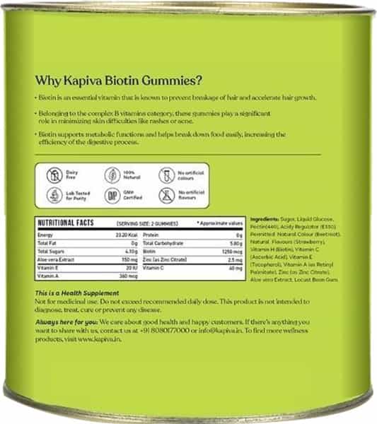 Kapiva Biotin With Aloe Vera Gummies - 10 Gummies