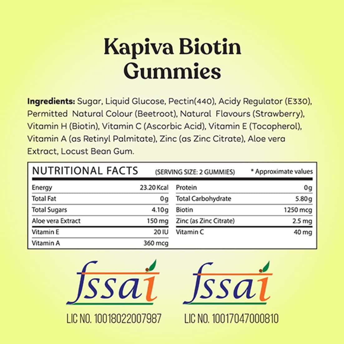 Buy KAPIVA BIOTIN WITH ALOE VERA GUMMIES 10 GUMMIES Online & Get Upto