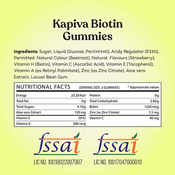 Kapiva Biotin With Aloe Vera Gummies - 10 Gummies