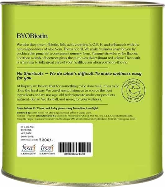 Kapiva Biotin With Aloe Vera Gummies - 10 Gummies