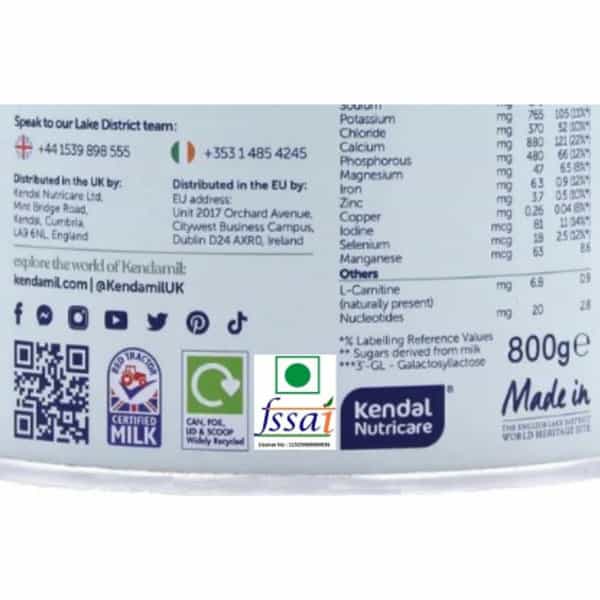Kendamil Classic Stage 1 | First Infant Whole Milk Formula 800 G