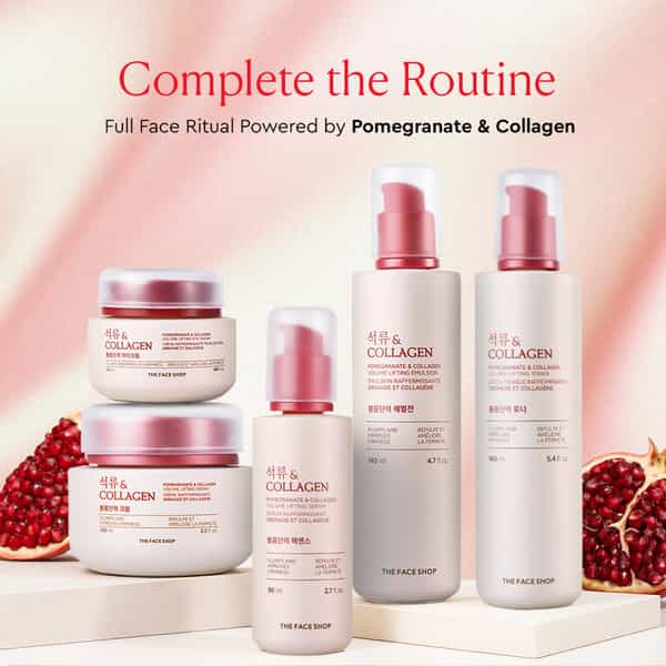 The Face Shop Pomegranate & Collagen Korean Beauty Moisturizer Anti Aging Day & Night Cream - 100Ml