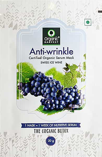 Organic Harvest Anti-Wrinkle Serum Swiss Ice Wine Sheet Mask- 20Gm