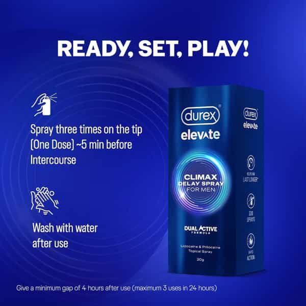 Durex | Elevate Climax Delay Spray For Men | Bottle | 20 Gm