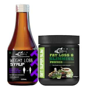 Weight Loss Syrup & Fat Loss & Slimmimg Powder - 100% Ayurvedic (200ml+100gm)