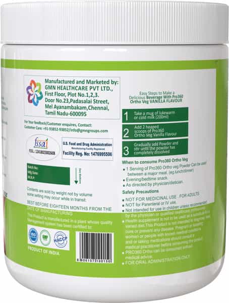 Pro360 Ortho (Veg) Vanilla Nutrition Drink Tin Of 250 G