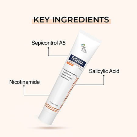Fixderma Salyzap 2% Salicylic Acid Acne Spot Corrector Gel With 2% Niacinamide Pimple Remover 20 Gm