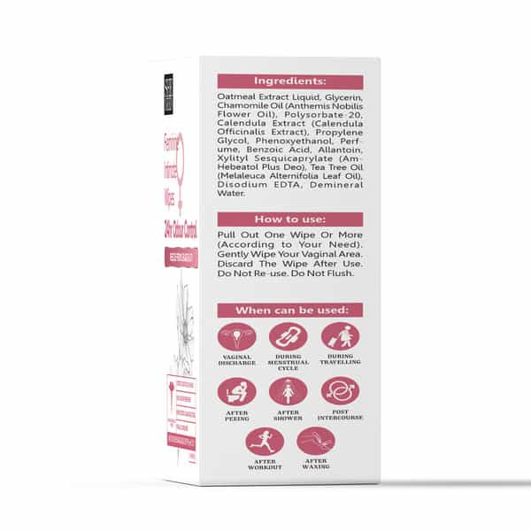 Sheneed Feminine Intimate 24Hr Odour Control Wipes|Rescue From Leakage & Uti|Gynac Approved|10N X 1