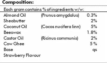 Al-Ayurvedic Life Lip Balm - Lip Gel - 5gms With Strawberry Flavour Pack Of 2