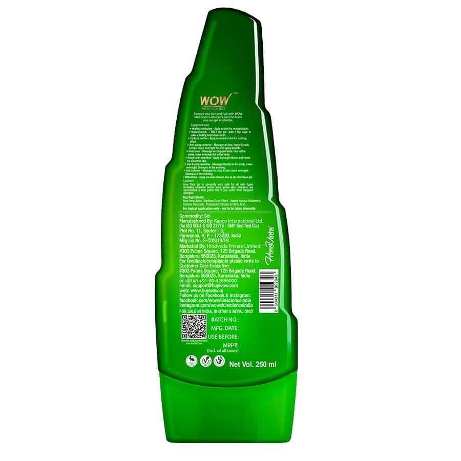 Buy Wow Skin Science Aloe Vera Moisturizing Gel Bottle Of 250 Ml Online