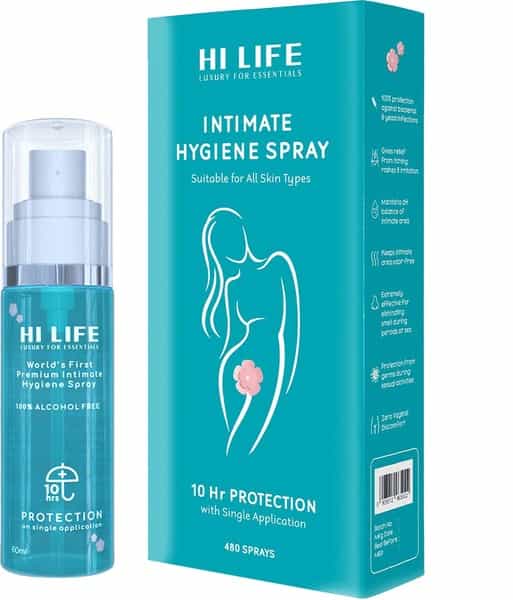 Hi Life Intimate Hygiene Spray - Aqua-Based And Is 100% Alcohol Free- 60 Ml