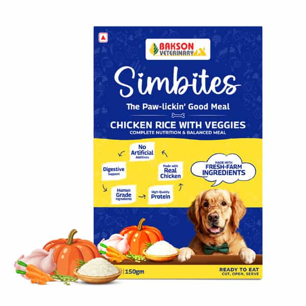 Bakson Veterinary Simbites Chicken Rice With Veggies Wet Food For Dogs 150 Gm