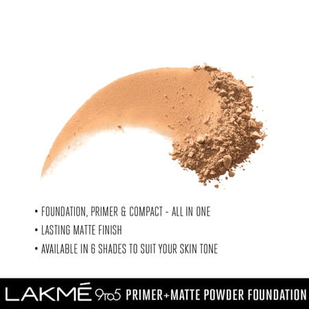 Lakme 9 To 5 Primer + Matte Powder Foundation Compact Natural Light 9 G