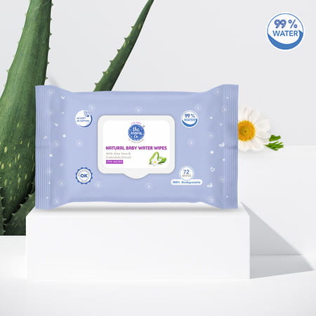 The Moms Co. Natural Baby Water Wipes (72 Wipes)