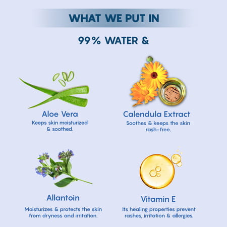 The Moms Co. Natural Baby Water Wipes (72 Wipes)