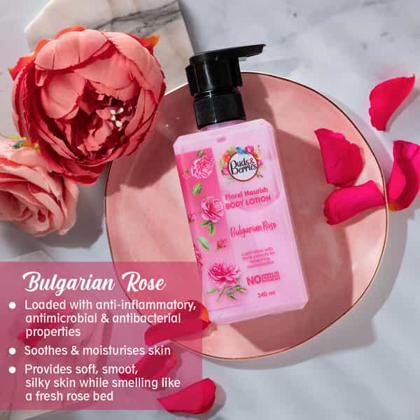 Buds & Berries Floral Nourish Light Body Lotion With Bulgarian Rose (240 Ml)