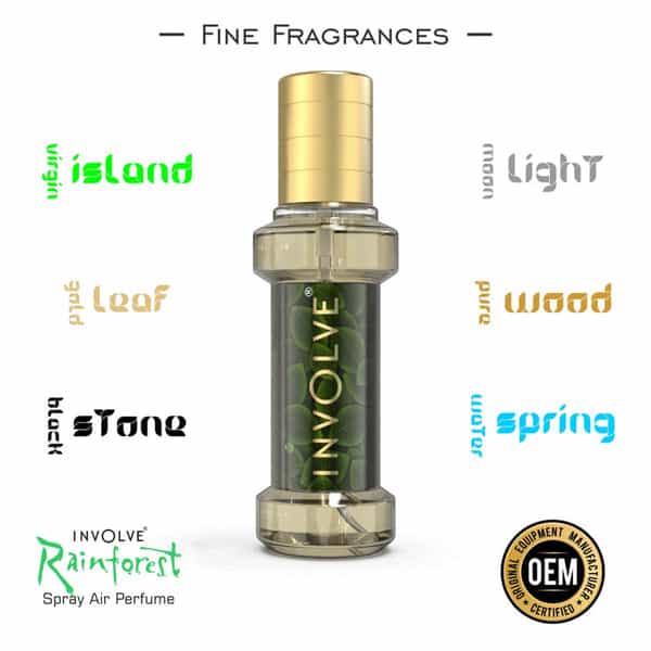 Involve Rainforest Sandalwood Scent Car Perfume - Woody Fine Fragrance Air Freshener Spray - Irf05