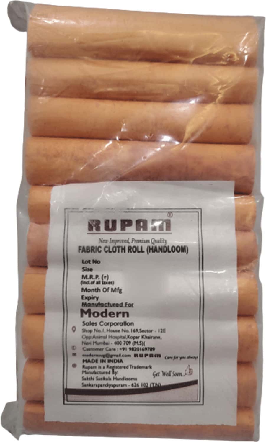 Rupam Fabric Cloth Roll 7.5cm*1mtr (Pack Of 10)
