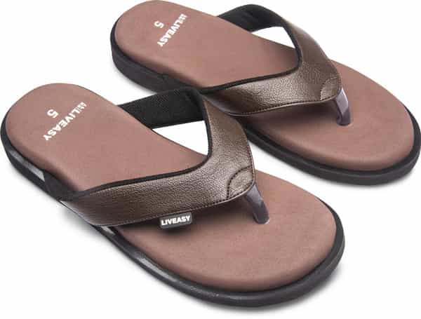 Liveasy Essentials Diabetic & Orthopedic Slippers (Style 2) - Women Brown- Size Uk-7
