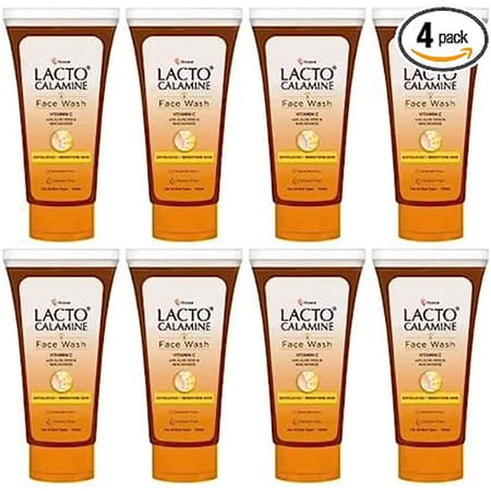 Lacto Calamine Vitamin C Face Wash | No Parabens | No Sulphates - Orange | 100 Ml X Pack Of 4