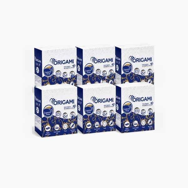 Origami Luxuria Party Napkins (Table-Top) | 50 Serviettes | 2 Ply | Printed 32Cm X 32Cm Pack Of 6
