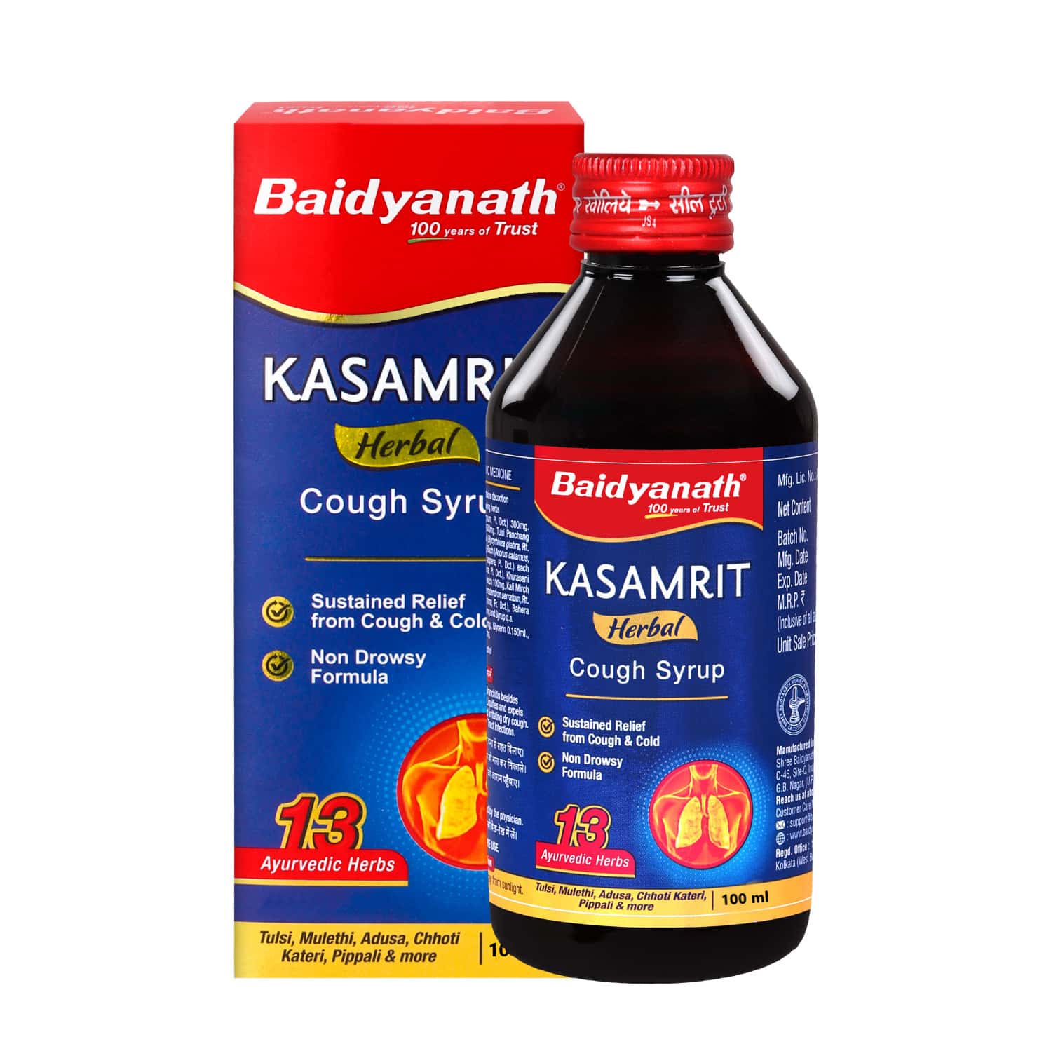 Baidyanath Kasamrit | Herbal And Ayurvedic Cough Syrup - 100ml
