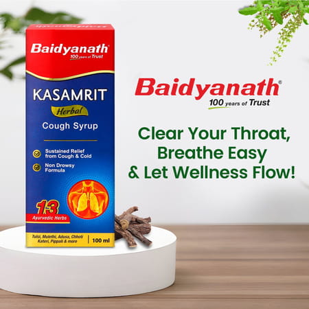 Baidyanath Kasamrit | Herbal And Ayurvedic Cough Syrup - 100ml