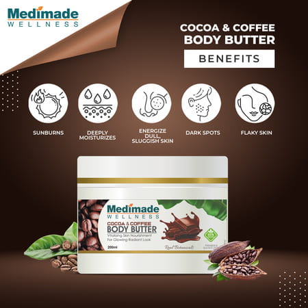 Medimade Cocoa And Coffee Body Butter - 200 Ml X 2 ( Pack Of 2 )