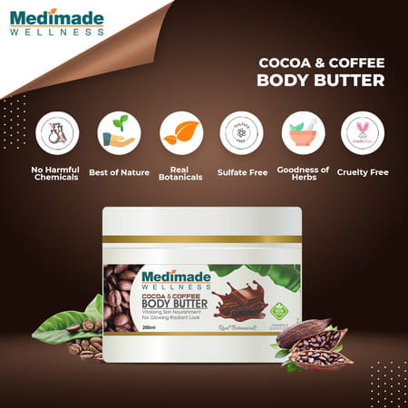Medimade Cocoa And Coffee Body Butter - 200 Ml X 2 ( Pack Of 2 )