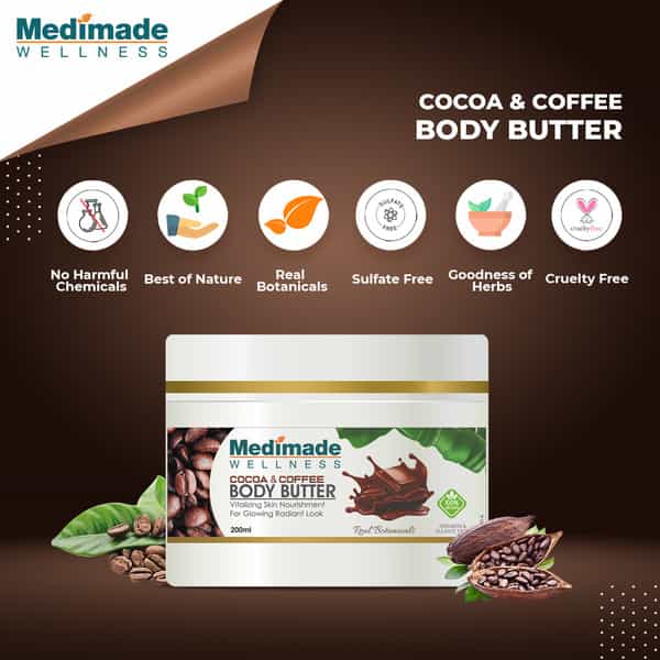 Medimade Cocoa And Coffee Body Butter - 200 Ml X 2 ( Pack Of 2 )