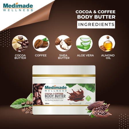 Medimade Cocoa And Coffee Body Butter - 200 Ml X 2 ( Pack Of 2 )