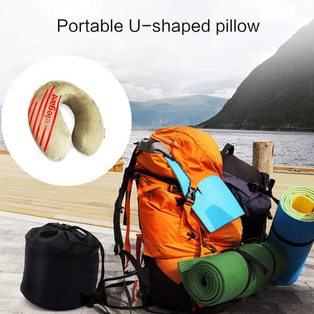 Elegant Cross Travel Pillow Beige