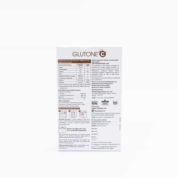 Glutone C 500Mg (15 Tablets) & Escor-Z Orange Flavor(20 Tablets)|Combo Pack