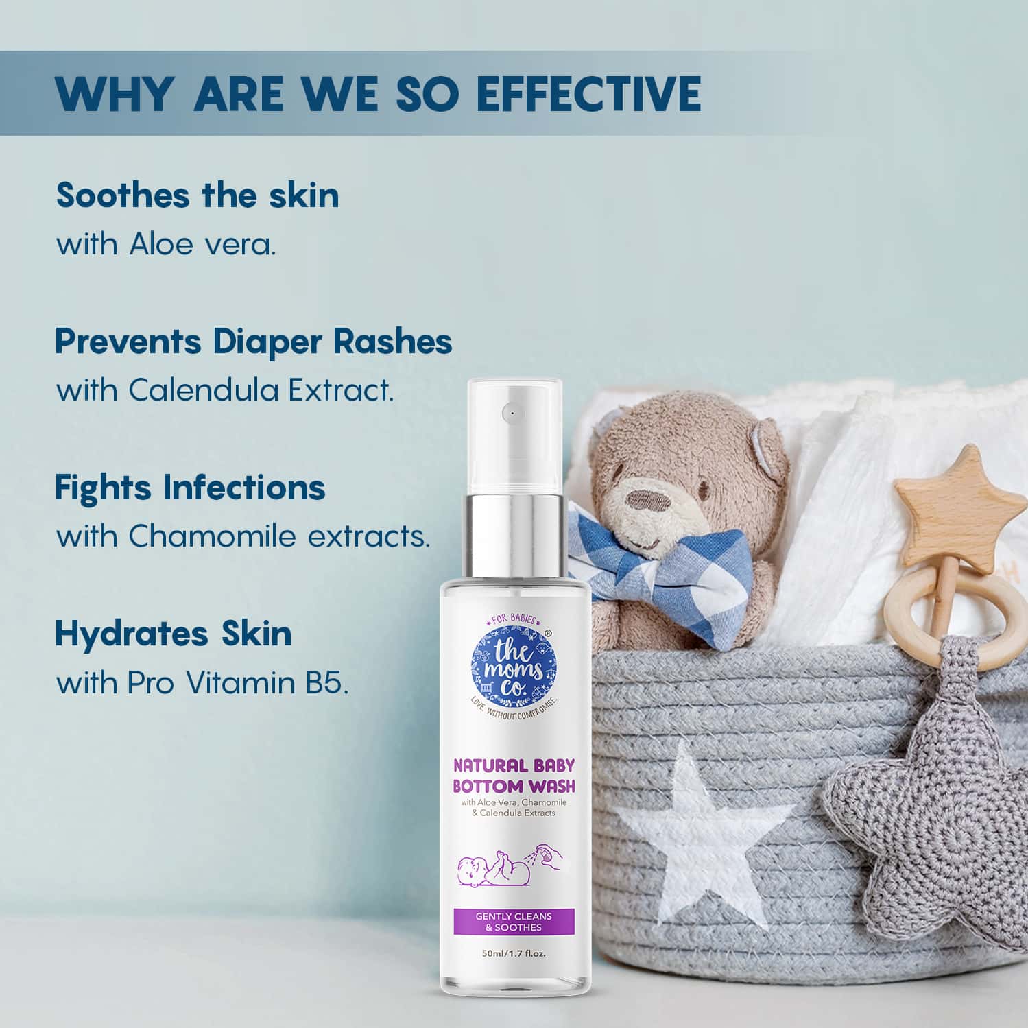 Buy THE MOMS CO. NATURAL BABY BOTTOM WASH 50 ML Online & Get Upto 60