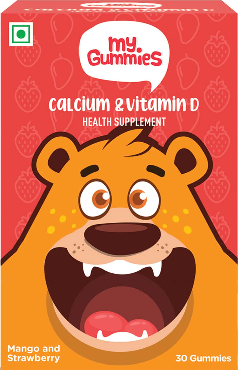 Bodyfirst My Gummies-Calcium & Vitamin D Gummies For Kids Mango & Strawberry 30 Gummies