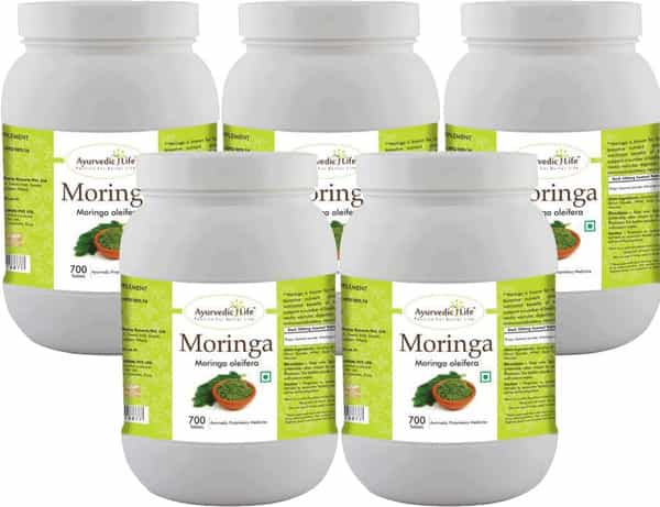 Al-Ayurvedic Life Moringa Tablets - 700 Tablets Value Pack Of 5