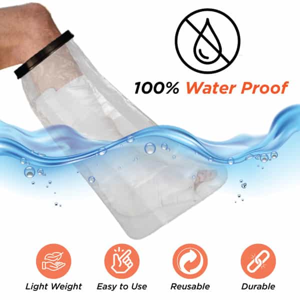 Vissco Cast Cover - Leg (Upto Knee) |Protects Bandage From Water Exposure During Bath &Shower(Grey)