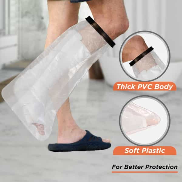 Vissco Cast Cover - Leg (Upto Knee) |Protects Bandage From Water Exposure During Bath &Shower(Grey)