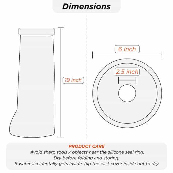 Vissco Cast Cover - Leg (Upto Knee) |Protects Bandage From Water Exposure During Bath &Shower(Grey)