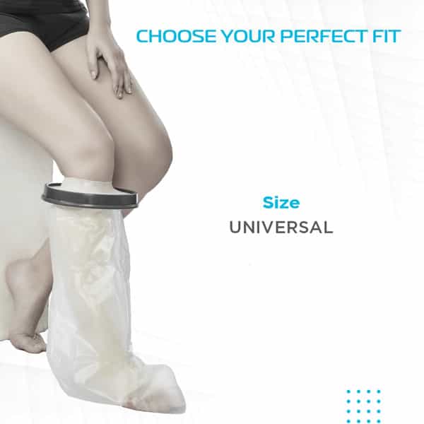 Vissco Cast Cover - Leg (Upto Knee) |Protects Bandage From Water Exposure During Bath &Shower(Grey)
