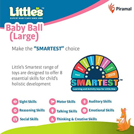 Little'S Soft Plush Baby Ball With Rattle Sound (Size 11 Cm | M | Multi Color | Softball)
