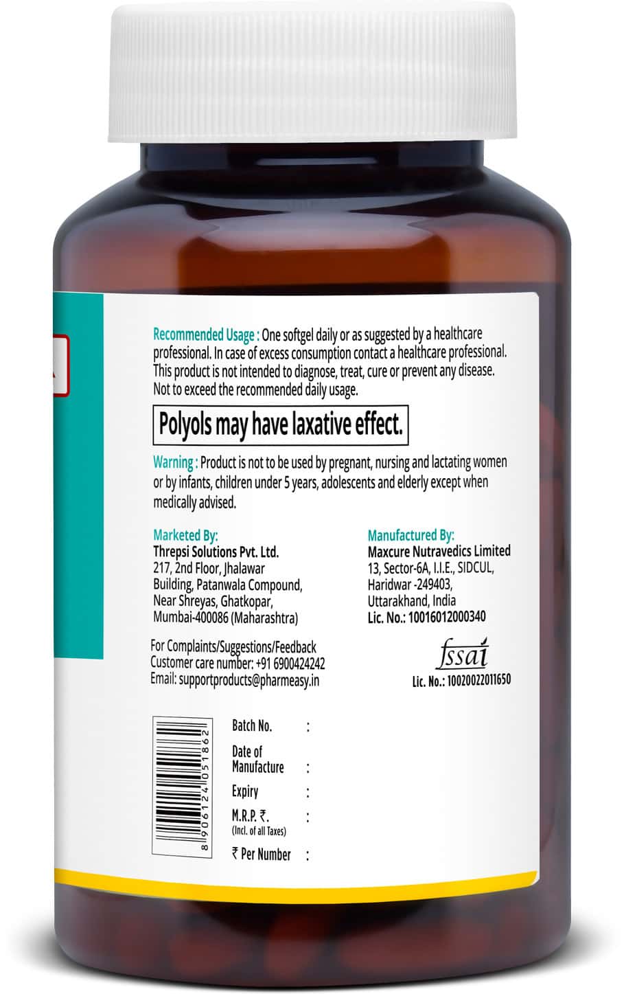 Buy PHARMEASY VITAMIN D3 SUPPORTS BONE HEALTH HELPS IN ABSORPTION