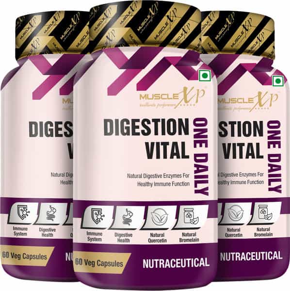Musclexp Digestion Vital One Daily 60 Veg Capsules (Pack Of 3)