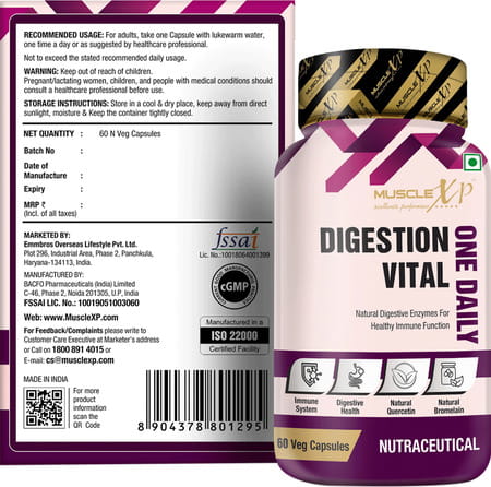 Musclexp Digestion Vital One Daily 60 Veg Capsules (Pack Of 3)