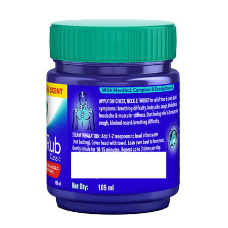 Vicks Vaporub Relieves From 6 Cough & Cold Symptoms - 105ml