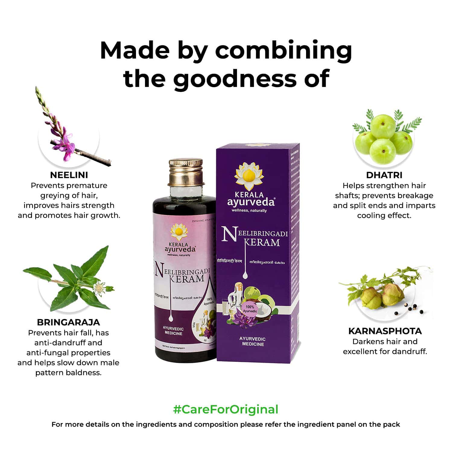 Buy KERALA AYURVEDA NEELIBRINGADI KERAM 200 MLDAILY HAIR OIL WITH