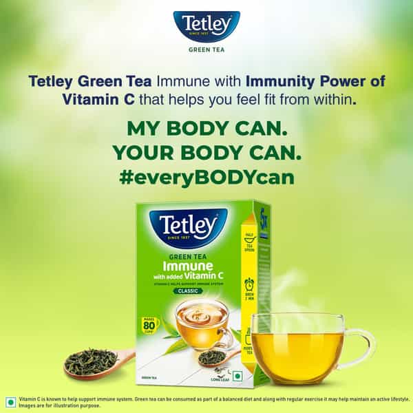 Tetley Long Leaf Green Tea| With Added Vitamin C| Classic Green Tea| 100G