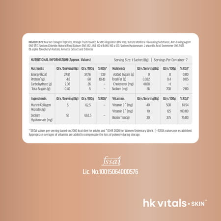 Hk Vitals Skin Radiance Marine Collagen Supplement (Orange | Pack Of 7)