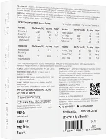 Hk Vitals Skin Radiance Marine Collagen Supplement (Orange | Pack Of 7)